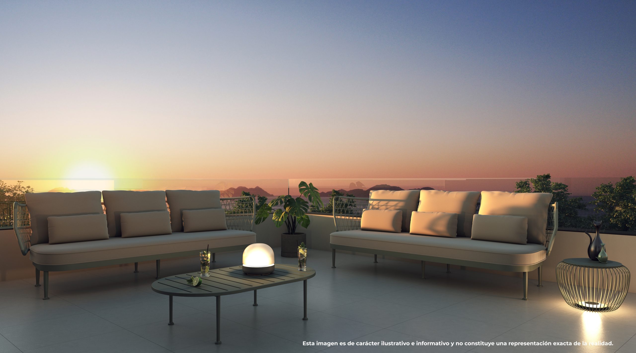 The Lux Villas Canido Azotea atardecer